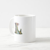 Letter L mit Lilies und Wasserfällen - Fantasy Flo Kaffeetasse (Vorderseite Links)