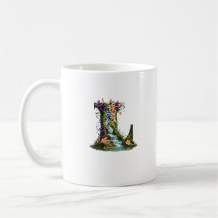 Letter L mit Lilies und Wasserfällen - Fantasy Flo Kaffeetasse