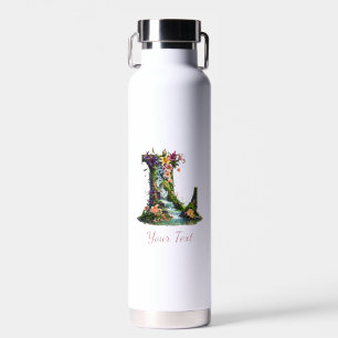 Letter L mit Lilies und Wasserfällen - Fantasy Flo Trinkflasche