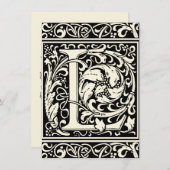 Letter L mittelalterliche Monogram Art Nouveau Einladung (Vorne/Hinten)