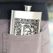 Letter L mittelalterliche Monogram Art Nouveau Flachmann (Beispiel)