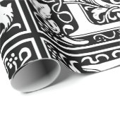 Letter L mittelalterliche Monogram Art Nouveau Geschenkpapier (Rolleneckpunkt)