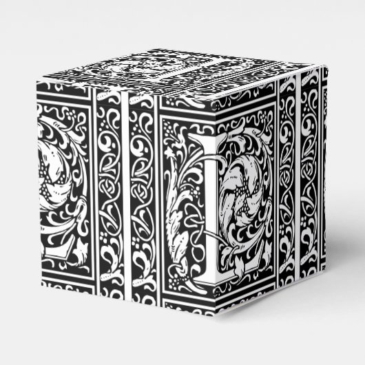 Letter L mittelalterliche Monogram Art Nouveau Geschenkschachtel (Vorderseite)