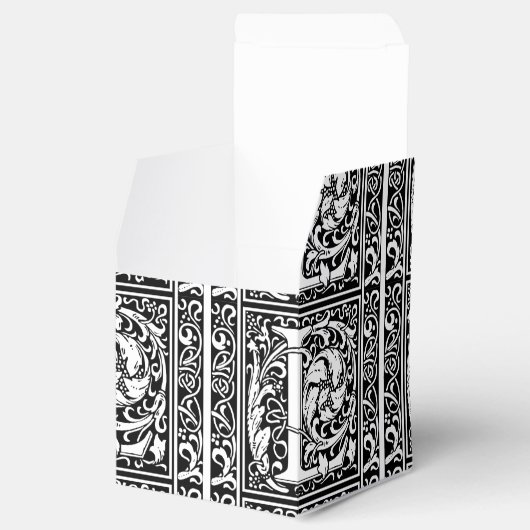 Letter L mittelalterliche Monogram Art Nouveau Geschenkschachtel (Geöffnet)