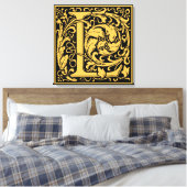 Letter L mittelalterliche Monogram Art Nouveau Leinwanddruck (Insitu (Schlafzimmer))