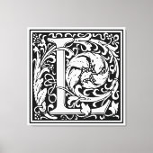Letter L mittelalterliche Monogram Art Nouveau Leinwanddruck (Vorderseite)