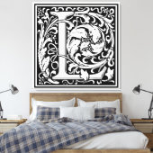 Letter L mittelalterliche Monogram Art Nouveau Leinwanddruck (Insitu (Schlafzimmer))