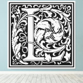 Letter L mittelalterliche Monogram Art Nouveau Leinwanddruck (Insitu (Holzboden))