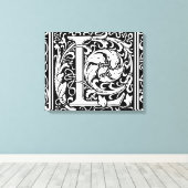 Letter L mittelalterliche Monogram Art Nouveau Leinwanddruck (Insitu (Holzboden))