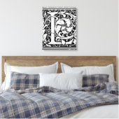 Letter L mittelalterliche Monogram Art Nouveau Leinwanddruck (Insitu (Schlafzimmer))