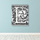 Letter L mittelalterliche Monogram Art Nouveau Leinwanddruck (Insitu (Holzboden))