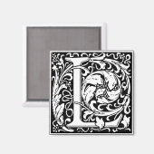 Letter L mittelalterliche Monogram Art Nouveau Magnet (Vorderseite/Rückseite)