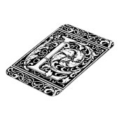 Letter L mittelalterliche Monogram Art Nouveau Magnet (Linke Seite)