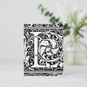 Letter L mittelalterliche Monogram Art Nouveau Postkarte (Stehend Vorderseite)