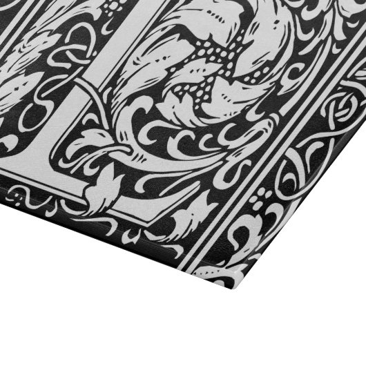 Letter L mittelalterliche Monogram Art Nouveau Schneidebrett (Ecke)