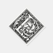 Letter L mittelalterliche Monogram Art Nouveau Serviette (Ecke)