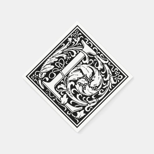 Letter L mittelalterliche Monogram Art Nouveau Serviette (Ecke)