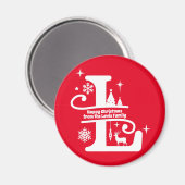 Letter L Monogram Anfangsname Familienname Gruß Magnet (Vorderseite/Rückseite)