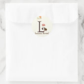 Letter L Monogram Cupcake Logo Business-Aufkleber Runder Aufkleber (Tasche)