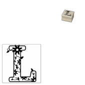 Letter L Monogram Floral Gummistempel (Stempel)