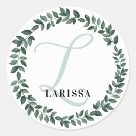 Letter L Monogram Individuelle Name Minimalistisch Runder Aufkleber