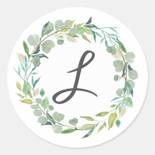 Letter L Monogram Initial Sticker Umschlag Aufkleb (Vorderseite)