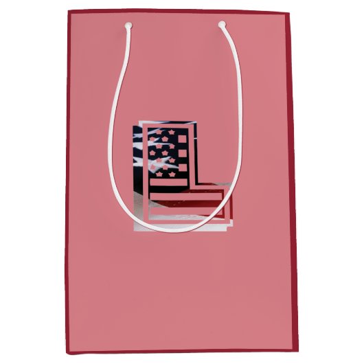 Letter L Monogram Initial USA Mittlere Geschenktüte (Vorderseite)