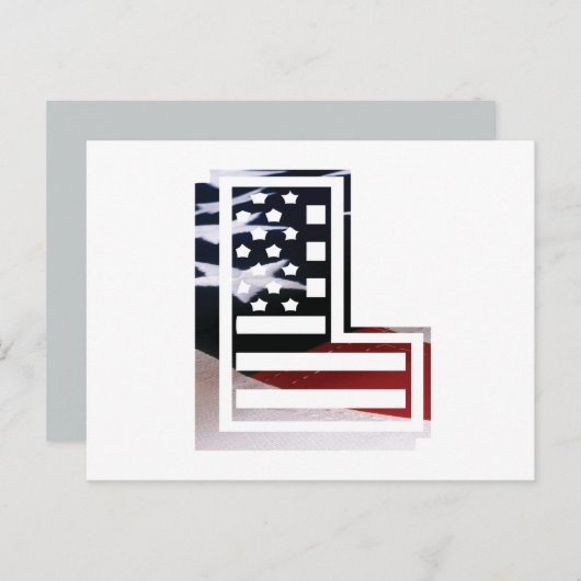 Letter L Monogram Initial USA Postkarte (Vorne/Hinten)