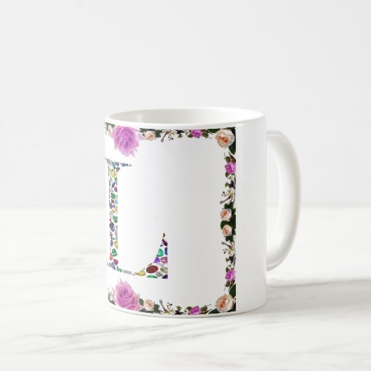 Letter L Monogram Kaffeetasse (VorderseiteRechts)