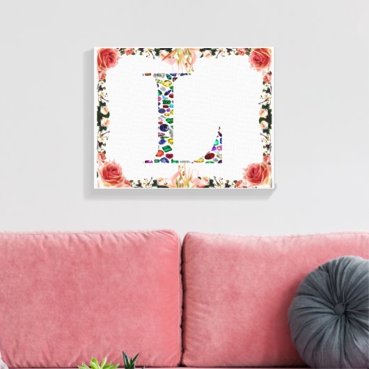 Letter L Monogram Leinwanddruck (Insitu (Wohnzimmer))