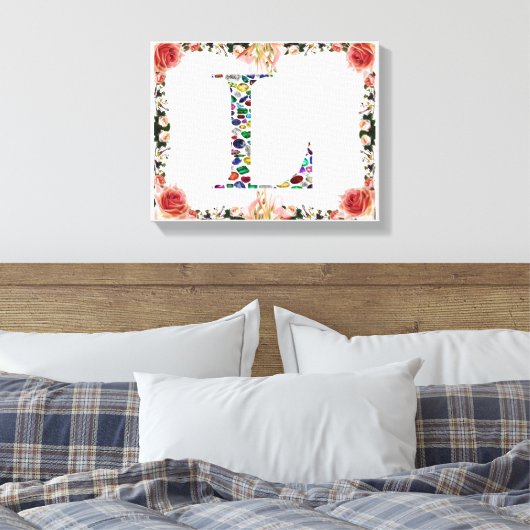 Letter L Monogram Leinwanddruck (Insitu (Schlafzimmer))