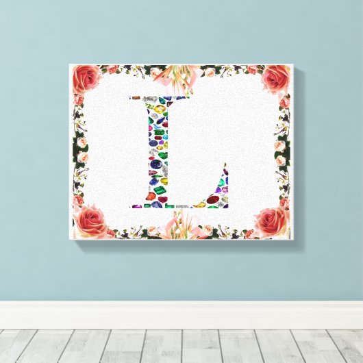 Letter L Monogram Leinwanddruck (Insitu (Holzboden))