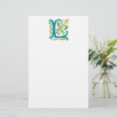 Letter L Monogram-Lilie Briefpapier (Stehend Vorderseite)