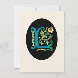 Letter L Monogram-Lilie Einladung