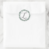 Letter L Monogram Minimalistischer botanischer Lea Runder Aufkleber (Tasche)