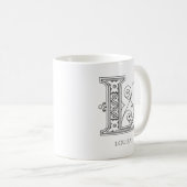 Letter L Monogram Modern Name Coffee Tasse (VorderseiteRechts)