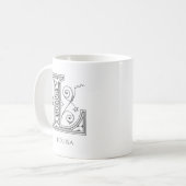 Letter L Monogram Modern Name Coffee Tasse (Vorderseite Links)