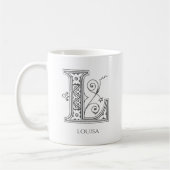 Letter L Monogram Modern Name Coffee Tasse (Links)