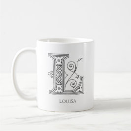 Letter L Monogram Modern Name Coffee Tasse