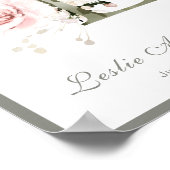 Letter L Monogram Pink White Floral Kinderzimmer P Poster (Ecke)