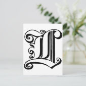 Letter L Monogram Postkarte (Stehend Vorderseite)