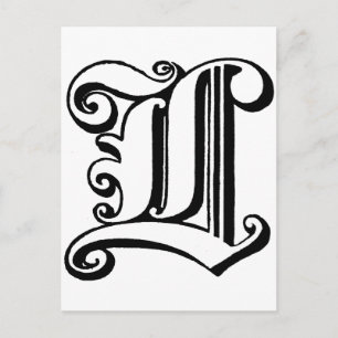 Letter L Monogram Postkarte
