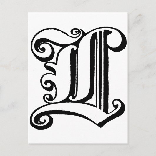 Letter L Monogram Postkarte (Vorderseite)