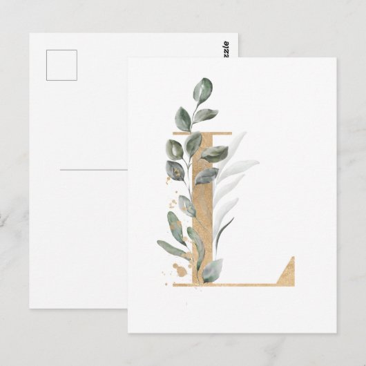 Letter L Monogram Postkarte (Vorne/Hinten)