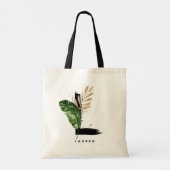 Letter L Monogram | Tropische Blätter Bridesmaid Tragetasche (Rückseite)