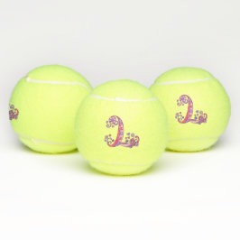 Letter-L-Monogramm-Girls personalisierte Doodart Tennisbälle