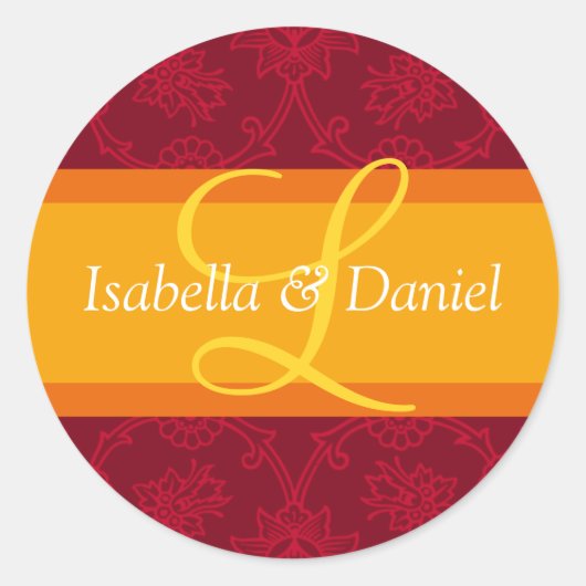 Letter L Monogramme für Siegel zur Einladung zum H Runder Aufkleber (Vorderseite)