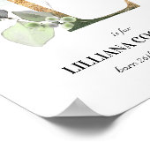 Letter L New Baby Monogram Birth Print Greenery Poster (Ecke)