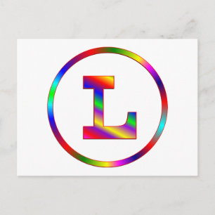 Letter L Rainbow Postkarte