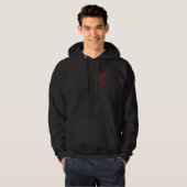Letter L Script Cursive Red Hoodie (Vorne ganz)